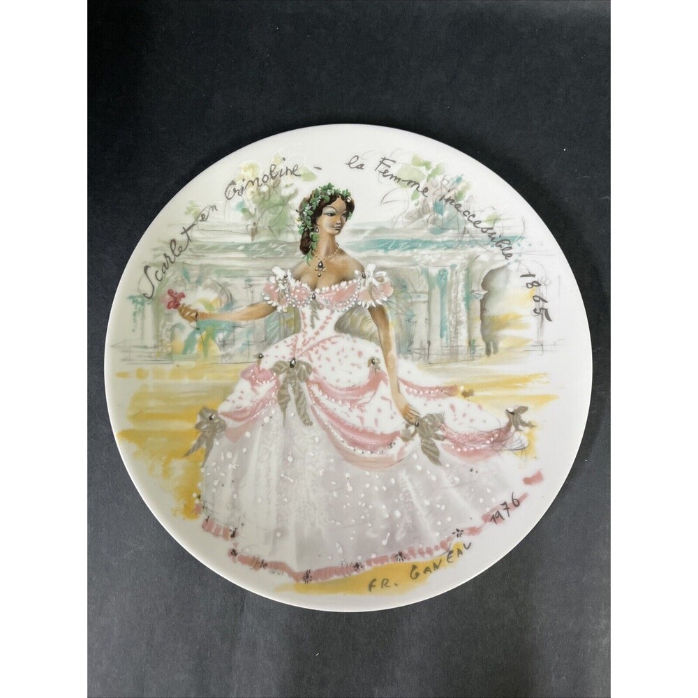 VTG 1976 Limoges France Women of the Century Plate Scarlet en Crinoline 8.25”